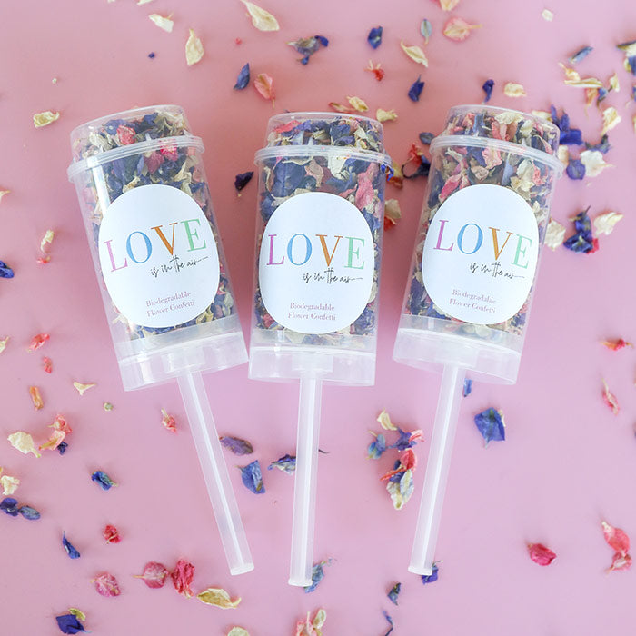 Love is in the Air Confetti Push Pops Kit (Pack of 10)
