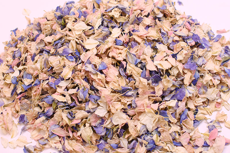 Pastel Blue & Pink & Ivory Natural Petal Wedding Confetti