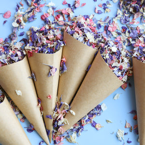 10 Kraft Confetti Cones and Confetti