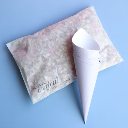 10 Lilac Confetti Cones and Confetti