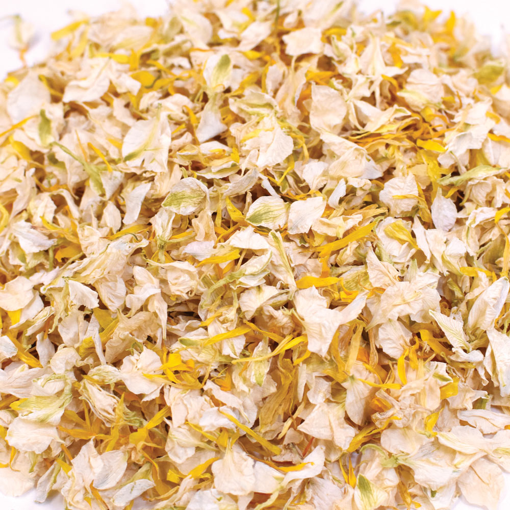 Yellow & Ivory Biodegradable Wedding Petal Confetti - 1 Litre (10-12 Handfuls)